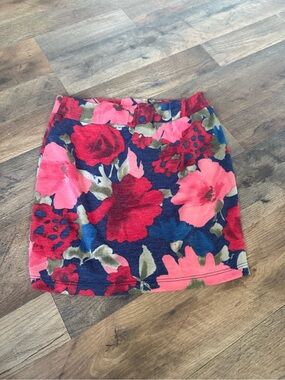 Desigual Floral Mini Skirt in Navy, Pink and Red